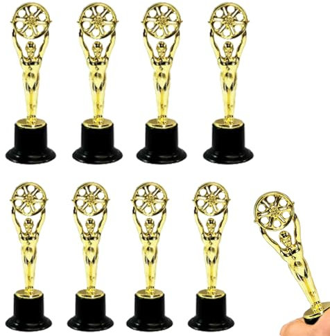 8 Pièces Mini Trophées, Trophée Personnalisé, Trophées en Plastique Mini, pour Les Anniversaires d'enfants, et Décorations de Fêtes, Les Cadeaux et Les Prix