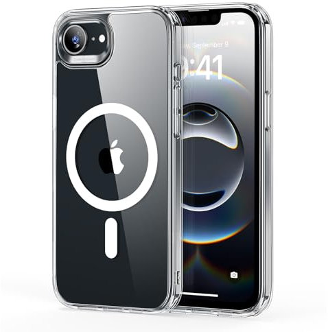 ESR Cover per iPhone 16e, compatibile con MagSafe, Protezione di livello militare, Resistente all'ingiallimento, Retro resistente ai graffi, Custodia magnetica, Serie Classic, Trasparente