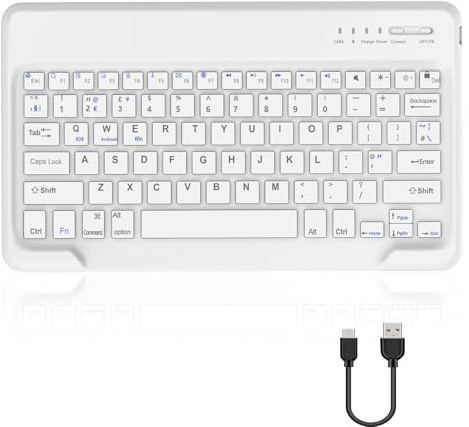 FOGARI Bluetooth Keyboard 12 - Rechargeable Wireless Keyboard for iPad Pro/Galaxy Tab Plus Ultra/Xiaomi Redmi Pro/Lenovo IDEA/Honor MagicPad 13.3 IOS/Android/Wins, Black