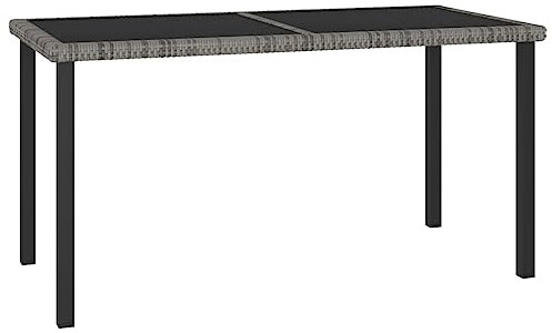 UJCHVHN Item-Garden Esstisch, grau, 140 x 70 x 73 cm, Poly-Rattan, Outdoor-Tische