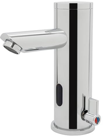 SICHENSH Infrarot Wasserhahn Bad mit Sensor, Automatisch Badarmatur, Berührungsloser Waschtischarmatur, Heiß- und Kaltwasserhahn, Infrarot Sensor Wasserhahn Bad, Kupfer Ventileinsatz