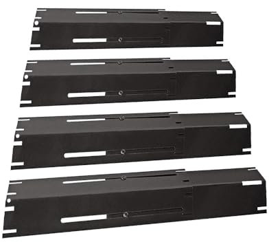 Barbecue Heat Plate, 4 Pack Universal Adjustable BBQ Heat Plates Gas Grill Heat Shields Tent, Heavy Duty Heat Shield for Most Gas Grill