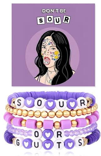 HEEYA Olivia Armbänder Set für Frauen Mädchen GUTS Sour Album inspiriertes Perlenarmband Olivia Merch Konzert Outfits Zubehör Musikliebhaber Schmuck für Fans Geburtstagsdekorationen