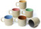 andcrafted Mehrfarbiges Set mit 6 Keramik-Peripherie-Tassen für Chai-/Tee- und Kaffeetassen, ideal für Partys mit Familie und Freunden, Jahrestag, Geburtstag, mikrowellengeeignet (je 200 ml)