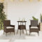 Woonisher 3-TLG. Garten-Essgruppe mit Kissen Braun Poly Rattan Glas Rattan gartenmöbel Set