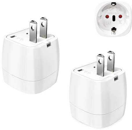 Reiseadapter EU auf JP – Steckerkonverter europäisch auf japanisch (Typ A) – Stromadapter für Japan – kompakt, leicht – perfekt für Reisen, Business, Elektronik