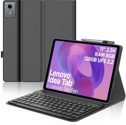 FOGARI Étui Clavier pour Lenovo Idea Tab 11 Pouces 2025 (TB-336ZU/TB-336FU) | Coque avec AZERTY Français Bluetooth Détachable sans Fil Clavier pour Lenovo Idea Tab 11, Noir