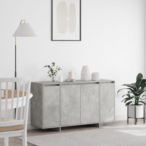 Modernes Sideboard aus Beton mit elegantem Design für Esszimmer, 3 Türen aus langlebigem Holz, viel Stauraum, ideal für die Organisation