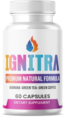 IGNITRA – Pflanzlicher Extrakt-Komplex mit Koffein – Guarana, Grüner Tee & Grüner Kaffee – Vegetarisch – Nahrungsergänzungsmittel – 60 Kapseln