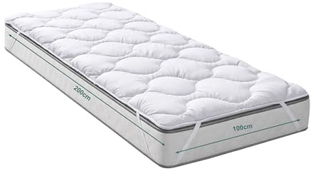 KNERST Matratzenauflage 100x200, Matratzenschoner, Made in EU, 95°C