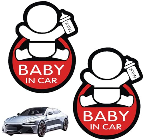 CEJAS 2 Pezzi Bimbo A Bordo Adesivo Per Auto, Pellicola Riflettente PET, Segnalazione Bambino In Macchina, Adesivo Per Vetro Posteriore E Parabrezza, Per Famiglie E Nuovi Genitori