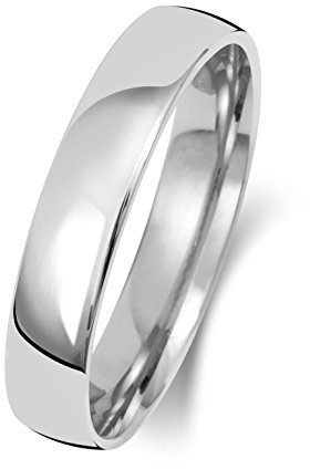 18 Karat (750) Weißgold 4mm Slight Court Form Herren/Damen - Trauring/Ehering/Hochzeitsring WJS1511118KW