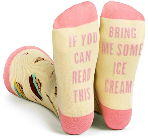 Lavley Chaussettes amusantes « If You Can Read This, Bring Me » - Cadeaux fantaisie pour hommes, femmes et adolescents, Glace., taille unique