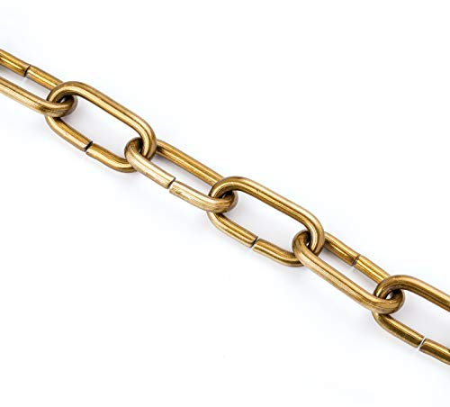 ORION LIGHTSTYLE 1m Lampenkette aus Messing Leuchtenkette dekorative Zier-Kette für Kronleuchter Luster Lüster (altmessing, 48x22x5)