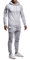 Leif Nelson Gym Herren Freizeitanzug Jogginganzug Männer lange Trainingsanzug - Jumpsuit Sportanzug Fitness Training Freizeit Kapuzenjacke Hoodie Jogginghose LN8021 Grau Medium