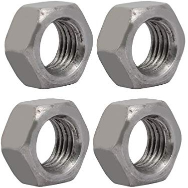 Dado esagonale sinistro in acciaio al carbonio metrico da 4 pezzi con filettatura M20 da 2,5 mm