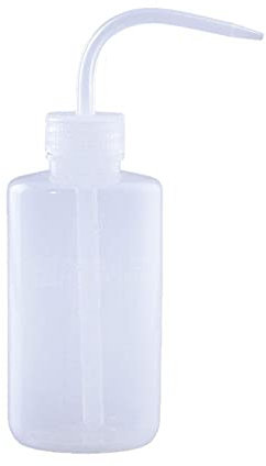 SZYM Bouteille de sécurité en plastique, bouche étroite, tube long, bouteille de lavage goutte à goutte, tatouage, nettoyage des cils, bouteille de lavage, bouteille de lavage de laboratoire, 250ML