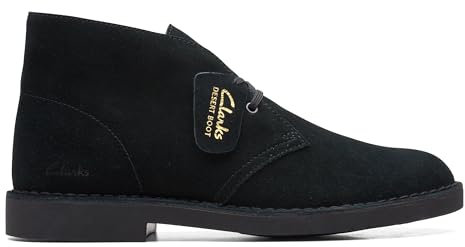 Clarks Desert Boot Evo, Scarpe Stringate Uomo, Black Sde, 42 EU