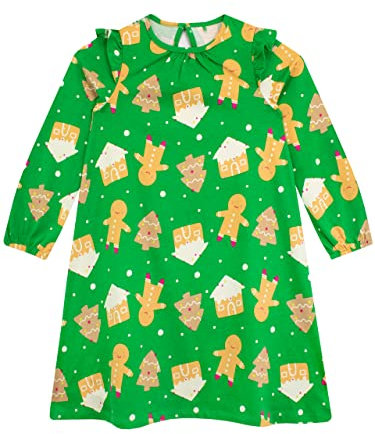 Harry Bear Girls Dress Christmas Gingerbread Green 5-6 Years