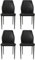 jiexi Moderne Esszimmerstühle mit metallischen Beinen und PU-Leder 4er-Set, Zeitloser Esszimmerstühle für Restaurant, Wohnzimmer und Wartezimmer, Elegante Mittelalter-Stil (Schwarz)