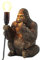 ROCKING GIFTS Tischlampe Gorilla AFFE Dekofigur, Harz Bronze, Tierlampe Nachttischlampe Schreibtischlampe Kinderzimmerlampe, Dekolampe Wohnzimmer Schlafzimmer Büro, 23 cm