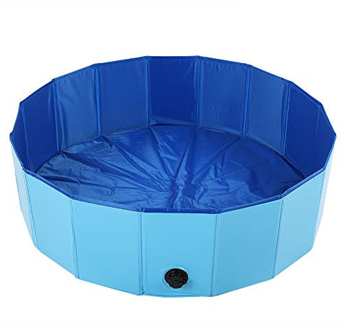 LIBOOI Piscina plegable para perros, piscina plegable de plástico duro, bañera portátil para mascotas, perros y gatos, piscina de vadeo para mascotas para interiores y exteriores