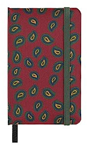 Moleskine Silk Notebook, fester Einband mit italienischer Seide von Mantero, mit weißen Seiten und elastischem Verschluss, mit Geschenkbox, Extra Small Format 13,6X8,8 cm, Farbe Bordeaux