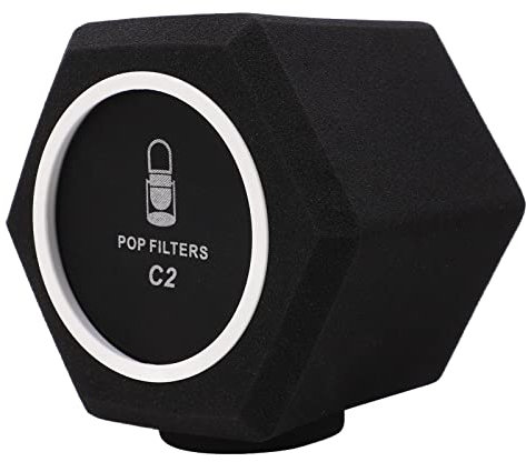 Microphone Pop Filter, Professional Microphone Windscreen for External Noise Reduction with 5 Sided Sealing, High Density Sponge Cover, Convenient & Detachable Design
