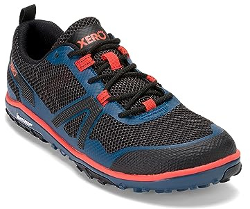 Xero Shoes Herren Scrambler Low Trail Runner & Wanderstiefel — Nullabsatz, Breite Zehenbox, Leichte & Barfußgefühl-Schuhe für Herren — Legion Blue/Orange, Größe 43 EU