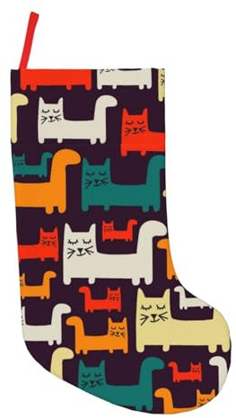 ROOZEE Weihnachtsstrümpfe, Katze, 45,7 cm, festliche Dekoration und ideale Tasche