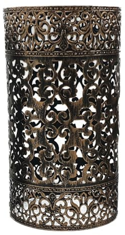 Lampenschirm aus Metalldrahtkäfig, offener Stil, leicht anzubringender Trommelschirm für Pendelleuchten für Flure (Gebürstetes Kupfer 5)