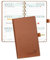 POPRUN Taschenkalender 2025 Klein 16,5 x 9 cm (Aug.2024-Dez.2025) - Kalender 2025 Klein Ringbuch mit Softcover - Terminplaner, Planer 1 Woche 2 Seite mit Kartenschlitz - Braun
