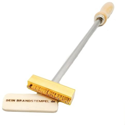 extern beheizter Brandstempel mit deinem Schriftzug für Holz, Leder, Pappe - personalisiertes Schrift Brandeisen, individueller Text Brennstempel in 30 mm