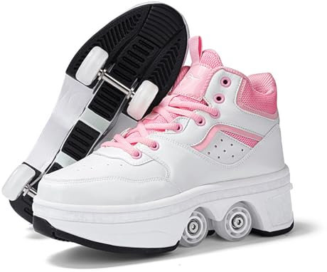 2 In1 Mehrzweck Skateboarding Schuhe, Multifunktionale deformierte Schuhe Kinder Studenten Erwachsener Rollschuh Rollschuh Rollschuh im Freien Skating Reise,38