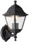 Lightbox Außen Wandlampe mit Glas Regenschutz - stehend - schwarze Outdoor Wandleuchte für den Hauseingang - 31 x 14 x 19 cm - E27, max. 60 W - aus Metall/Glas