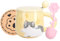 XinHuiGY Ceramic Coffee Mug,Cute Cat Tea Cups, with Lid and Stainless Steel Spoon,Hot Chocolate Novelty Handmade Mugs, Christmas, Birthday Gift for Girls Women (Yellow Kitten)