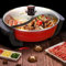 LOIRIIC Home - Casserole à fondue électrique - 6 l - 1300 W - Avec couvercle - Yin Yang - Pour fondue chinoise - Plan de travail de cuisine - Rouge, YYQDXQ-4052