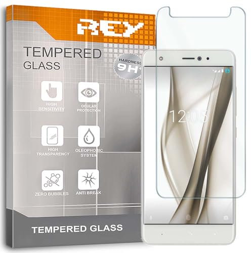 REY 2X Protector Pantalla para BQ AQUARIS X/BQ AQUARIS X Pro, Cristal Vidrio Templado Premium