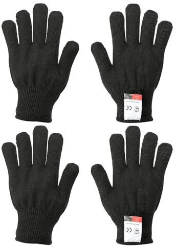 PATIKIL Cut Resistant Gloves, 2 Pair Level 5 Protection Anti Cutting Gloves Cut Proof Gloves for Kitchen Wood Carving Working, Medium, Black