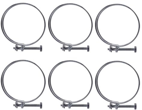 SKIR'CO (6 piezas) Abrazaderas de manguera de doble alambre ajustables de 65-70 mm, abrazaderas de manguera de acero galvanizado, clips de manguera de diámetro ajustable