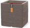 Capi Europe - Blumentopf quadratisch Rib NL - 30x30 - Warm Taupe - Öffnung Ø24 - Blumentopf für den Innen- und Außeneinsatz - Bruchsicher - 100% recycelbar - KWTR902