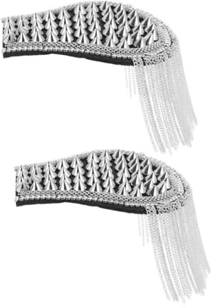 TOGEVAL 2st Nieten Schulterklappen Schulter Quasten Einheitliche Schulterklappen Schulterpolster Epaulette Schulterklappen An Den Schultern Punk Schulterklappen Legierung Silver