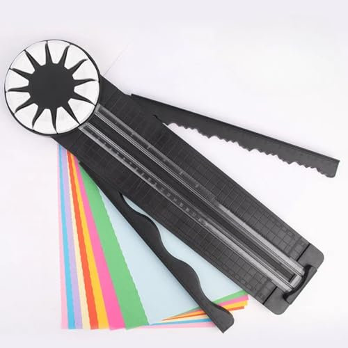 schneidemaschine papier,12-in-1 Schneidemaschine Papier Mit Schnittlinienführung Und Seitenlineal, 360 Grad Rotary Handschneiden Papier Trimmer Für Scrapbooking Kartengestaltung Geschenkverpackung