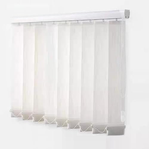 Vertikale Verdunkelungsrollos aus Stoff, für Zuhause, Büro, Privatsphäre, Weiß, Breite x Höhe (130 x 140 cm)