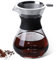 GOMETY Pour Over Kaffeebereiter, 600 ml Borosilikat Glaskanne mit doppelschichtigem Edelstahlfilter, Permanentfilter Pour Over Kaffeebereiter, Kaffeedrip-Brauer, Glas Kaffeebereiter Schwarz