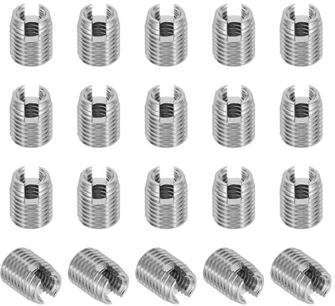 PATIKIL Selbstschneidender Gewindeeinsatz, 20 Stück M4 x M6,5 x 8mm 303 Edelstahl gewindeeinsätze Schlitzschraube Reparatur Einsätze Muttern Hülse Selbstschneidende einsätze