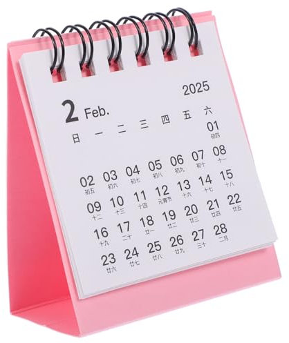 Sewroro Calendrier De Bureau Mini Format Calendrier De Table à Élégant Agenda Pratique Et Décoratif Pour Planification Quotidienne Coloris Douce