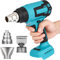 Hemobllo 18v Cordless Handheld Hot Air Blower with Nozzles Fast Heating Electric Heat Gun for and Electronics Repair Compatible with Makita