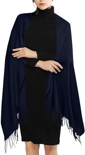Generisch Schal Damen Winter Wollschal Winterschal groß und flauschig Schal Marco Polo Damen Schal Damen BlautöNe Winter
