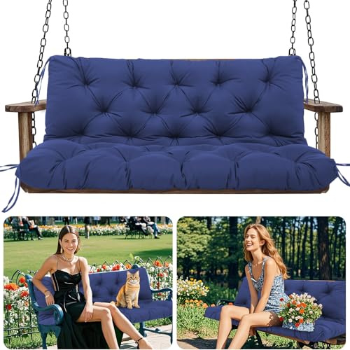 Garden Swing Seat Cushions 3 Seater Waterproof Bench Cushions Thick 12cm